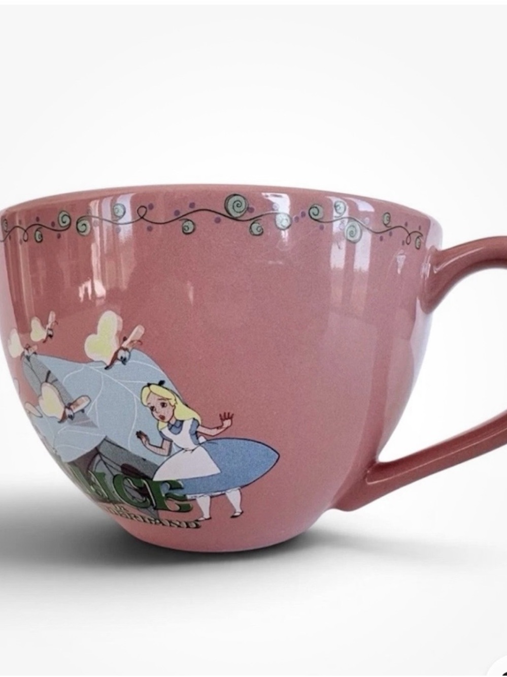 Alice In Wonderland Pink Teacup Soup Mug Large Oversized 20 oz Disney Store New
